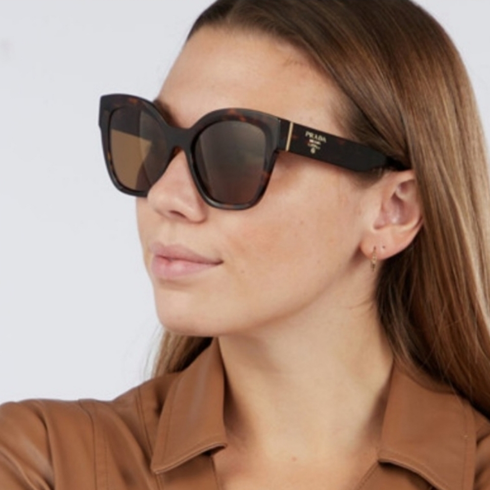 NEW Prada PR 17ZS Sunglasses Honey Tortoise Brown Gradient - Picture 3 of 7